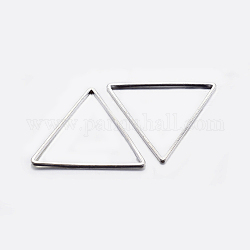 Anneaux connecteurs en laiton, plaqué, triangle, couleur argentée, 13x15x1mm, diamètre intérieur: 11x12 mm
