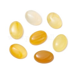Cabochons en agate naturelle, Grade a, teinte, ovale, jaune, 18x13x6mm