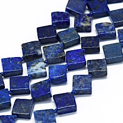 Abalorios de lapislázuli naturales hebras, rombo, 12~13x12~14x4~5mm, agujero: 0.8 mm, aproximamente 28~29 pcs / cadena, 15.75 pulgada (40 cm)