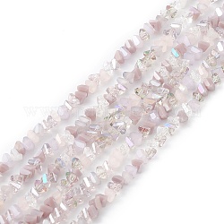 Brins de perles de verre de galvanoplastie de couleur dégradée, de couleur plaquée ab , facette, triangle, chardon, 4x3.5x3mm, Trou: 0.8mm, Environ 133~144 pcs/chapelet, 14.49~15.55 pouce (36.8~39.5 cm)