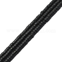 Natural Lava Rock Beads Strands, Heishi Beads, Flat Round/Disc, 4~4.5x2.5mm, Hole: 0.6mm, about 152pcs/strand, 15.04''(38.2cm)