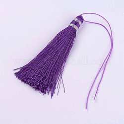 Nylon Thread Tassel Big Pendant Decorations, Purple, 100x10mm
