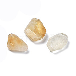 Natural Citrine Beads, No Hole/Undrilled, Faceted, Nuggets, 20.5~27.5x13~21x6~7mm