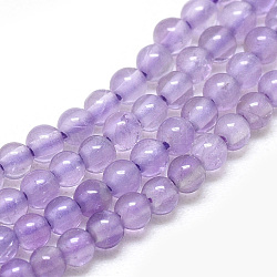 Natürlichen Amethyst Perlen Stränge, Runde, 2 mm, Bohrung: 0.5 mm, ca. 196 Stk. / Strang, 16.3 Zoll