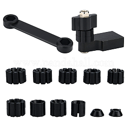 Пластиковый стандартный измерительный комплект для кольцевого калибратора, с железным кольцевым зажимом, чёрные, 5.8x4.2x2.5 см