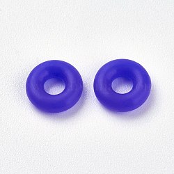 Perles de silicone, bricolage fabrication de bracelets, donut, Dodger bleu, 5x2mm, Trou: 1mm