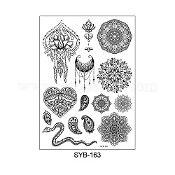 Abnehmbare, temporäre, wasserfeste Tattoo-Papieraufkleber im Vintage-Stil mit Mandala-Muster, Gemischte Muster, 21x15 cm