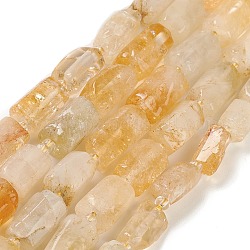 Abalorios de cuarzo amarillo naturales hebras, con abalorios de la semilla, facetados, columna, 5.5~7.5mm, agujero: 0.7 mm, aproximamente 26~33 pcs / cadena, 15.67''~16.46'' (39.8~41.8 cm)
