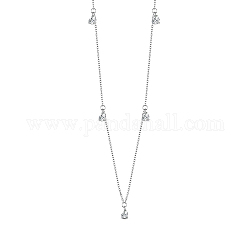 Shegrace 925 collane con pendente in argento sterling placcato rodio, con zirconi, chiaro, platino, 15 pollice (38 cm)