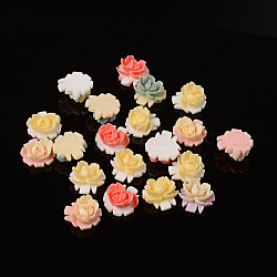 Resin Cabochons, Flower, for Costume & Headwear and Earring Decoration, Mixed Color, 16.5x16x7mm