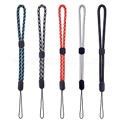 Gorgecraft 20Pcs 5 Colors Knitting Nylon Lanyard Wrist Strap Phone Straps, Adjustable Wrist Rope for Purse Keychain Camera Smart Phones, Mixed Color, 22x0.45cm, 4pcs/color