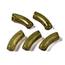 Acryl-Perlen, Nachahmung Edelstein, gebogenes Rohr, Olive, 34.5x13x11 mm, Bohrung: 3.5 mm, ca. 155 Stk. / 500 g