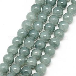 Chapelets de perles en verre craquelé peint, ronde, bleu acier clair, 8mm, Trou: 1.3~1.6mm, Environ 100 pcs/chapelet, 31.4 pouce