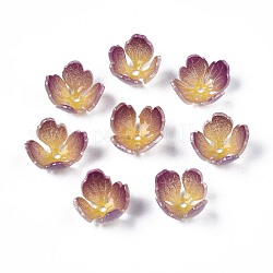 Perles en plastique, fleur, vieille rose, 12~13.5x12~13x8mm, Trou: 1.2mm