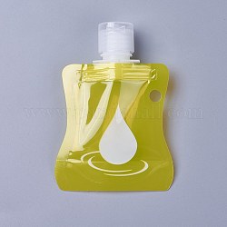 Bolsa de botella vacía impermeable portátil, botellas de exprimir champú loción plástica, amarillo, 11x7.8x2.3 cm