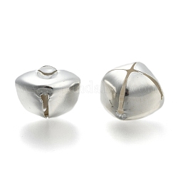 Ciondoli campana di ferro, colore argento placcato, 20x25x24mm, Foro: 2x5 mm