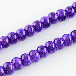 Spray Painted Glass Beads, Rondelle, Dark Violet, 12~13x9mm, Hole: 3mm
