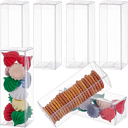Faltbare transparente PVC-Boxen, für handwerkliche Süßigkeitenverpackungen, Hochzeit, Partybevorzugung Geschenkboxen, Rechteck, Transparent, 4x4x12 cm, Entfalten: 20.9x8x0.1cm