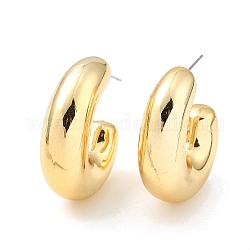 Boucles d'oreilles en acrylique donut, boucles d'oreilles demi-créoles avec 316 épingle en acier inoxydable chirurgical, plaqué or, 33x11mm