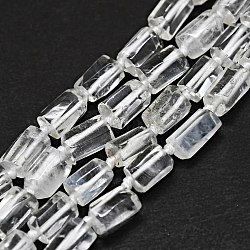 Natürlichem Quarz-Kristall-Perlen Stränge, Bergkristall, Nuggets, 6~12x6~7 mm, Bohrung: 0.8 mm, ca. 26~35 Stk. / Strang, 15.55''~16.14'' (39.5~41 cm)
