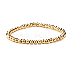 Bracelet extensible perles rondes hématite synthétique 4mm, perles de pierre bracelet en pierre pour hommes femmes, or, diamètre intérieur: 2 pouce (5.05 cm), perles: 4 mm