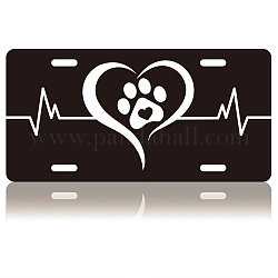 Aluminum Alloy Decoration Frame, for Licence Plate, Rectangle, Heart, 150x300x8mm