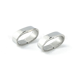 304 charms per diapositive in acciaio inossidabile / perle scorrevoli, per fare braccialetti con cordoncino di cuoio, ovale, colore acciaio inossidabile, 3.5x11.6x6.5mm, Foro: 9.5x4.5 mm