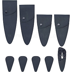 Benecreat 8 шт., защитные чехлы из искусственной кожи со срезными наконечниками, 4 размер, черный защитный кожаный чехол для шитья, защитный чехол для хранения игл для ножниц