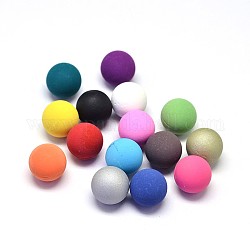 Brass Chime Ball Beads Fit Cage Pendants, Matte, No Hole, Spray Painted, Mixed Color, 12mm