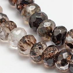 Pastèque noire perles de verre en pierre brins, facettes rondelle, 8x5mm, Trou: 1mm, Environ 76 pcs/chapelet, 15.2 pouce