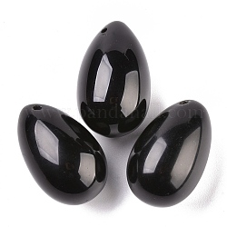 Природные подвески обсидиана, пасхальное яйцо камень, 31x20x20 мм, отверстие : 2 мм