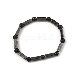 Bracelets de perles d'hématite synthétiques non magnétiques, rectangle, diamètre intérieur: 2-1/4 pouce (5.65 cm)