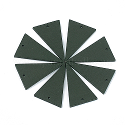スプレー塗装木製ペンダント  三角形  ダークスレートグレー  49x30x2.5mm  穴：2mm