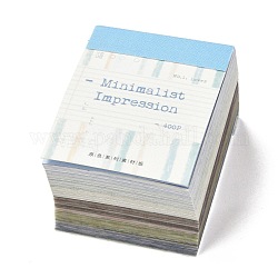 Bloc de papier de scrapbooking, pour scrapbook album bricolage, carte de voeux, papier de fond, agenda décoratif, rectangle, bleu clair, 5x4x2.85 cm, 400 pages/pc