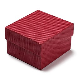 Braccialetto scatole di cartone, con cuscino all'interno, rettangolo, rosso ciliegia, 8.2x8.9x5.4cm