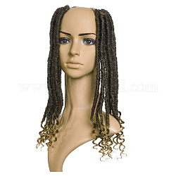 Curly Faux Locs Crochet Hair, with Curly Ends, Crochet Goddess Locs Synthetic Braids Hair Extensions, Low Temperature Heat Resistant Fiber, Long & Curly Hair, Light Brown, 20 inch(50.8cm), 24strands/bag