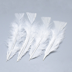 Accessori in costume di piume di tacchino, tinto, bianco, 135~160x30~55x1.5~2mm