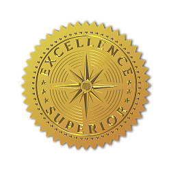 Selbstklebende Aufkleber mit Goldfolienprägung, Medaillendekoration Aufkleber, Stern, 5x5 cm