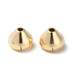 Perles en laiton, cône, véritable 18k plaqué or, 5x4mm, Trou: 1.2mm