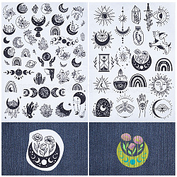 Bohemia Style Water Soluble Fabric, Wash Away Embroidery Stabilizer, Moon, 300x212x0.1mm, 2 sheets/bag
