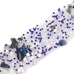 Hotfix Strass, mit Splittstein, Acrylimitat-Perlen- und Strass-Besatz, Kristallglas Nähgarn Strassband, Kostüm-Zubehör, lila, 20 mm