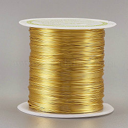 Filo di rame tondo filo di perline di rame per la creazione di gioielli, placcato di lunga durata, oro, 0.3mm, circa 236.22 piedi (72 m)/rotolo