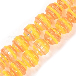 Chapelets de perles vernissées manuelles, avec l'émail, ronde, orange, 12.5~13mm, Trou: 1.5mm, Environ 33 pcs/chapelet, 14.88~14.96 pouce (37.8~38 cm)