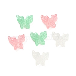 Undurchsichtigen Harzkügelchen, Schmetterling, Mischfarbe, 12x14x5 mm, Bohrung: 1.2 mm