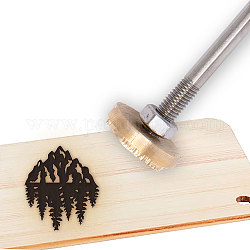 Prägen Prägen Löten Messing mit Stempel, für Kuchen/Holz, Gebirgsmuster, 30 mm