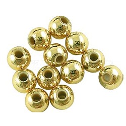 Karneval, Mardi Grasperlen, Beschichtung Acryl-Perlen, Runde, golden, ca. 10 mm Durchmesser, Bohrung: 2 mm, ca. 1000 Stk. / 500 g