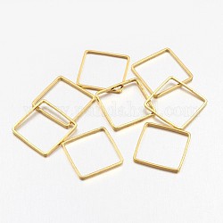 Latón cuadrado anillos de enlace, dorado, 20x20x0.7mm