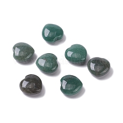 Pierre d'amour de coeur de jade naturel, pierre de palme de poche pour équilibrer le reiki, 24~25x25x11.5~12mm