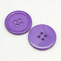 Resin Buttons, Dyed, Flat Round, Dark Orchid, 23x3mm, Hole: 2mm, 195pcs/bag