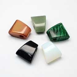 Mixed Trapezoid Gemstone Pendants, Mixed Color, 36x30x18mm, Hole: 7mm